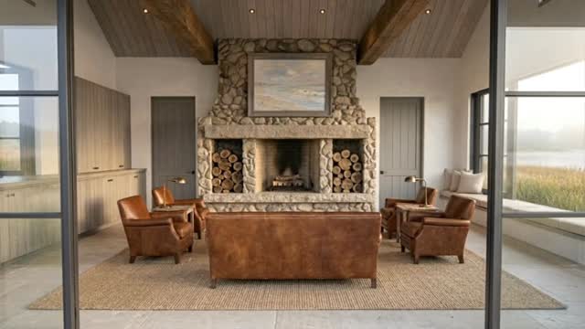 A large fireplace with a blend of Montauk stone adds warmth to this poolhouse currently under construction 

#poolhouse #montauk #thehamptons #designinspiration #architecture