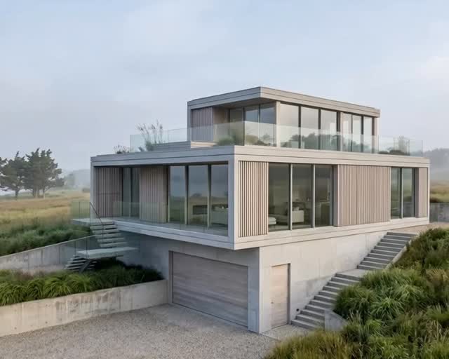 Construction beginning soon on a modern beach house woven into a challenging hillside lot

#modernhomes #beachhouse #architecture #hamptons